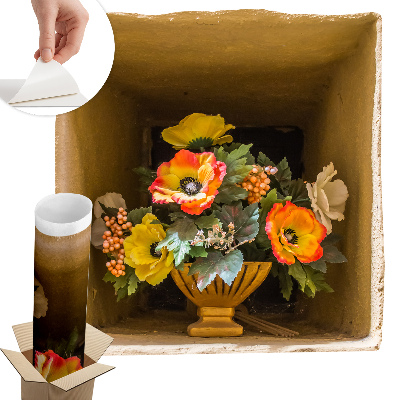 Naklejka na ścianę z efektem 3D 57x60 Kwiaty wazon