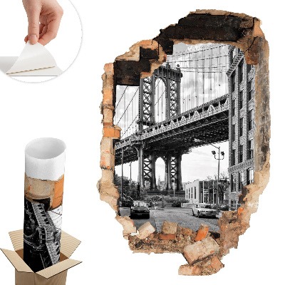 Naklejka 3D dziura 53x80 Miejski pejzaż