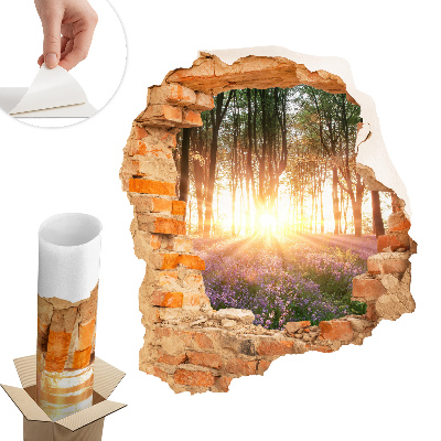 Naklejka 3D dziura 68x80 Leśne przebicie