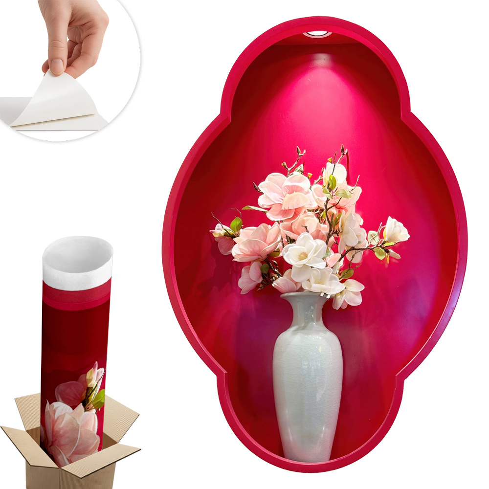 Naklejka na ścianę z efektem 3D 54x80 Kwiaty w wazonie