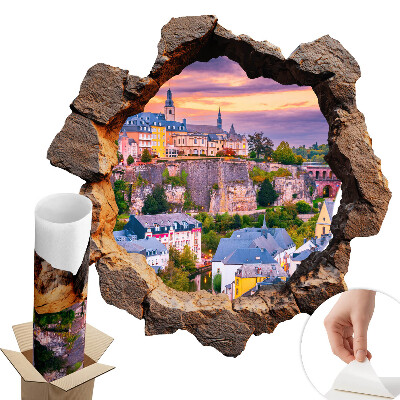 Naklejka 3D dziura 80x79 Kamienne okno