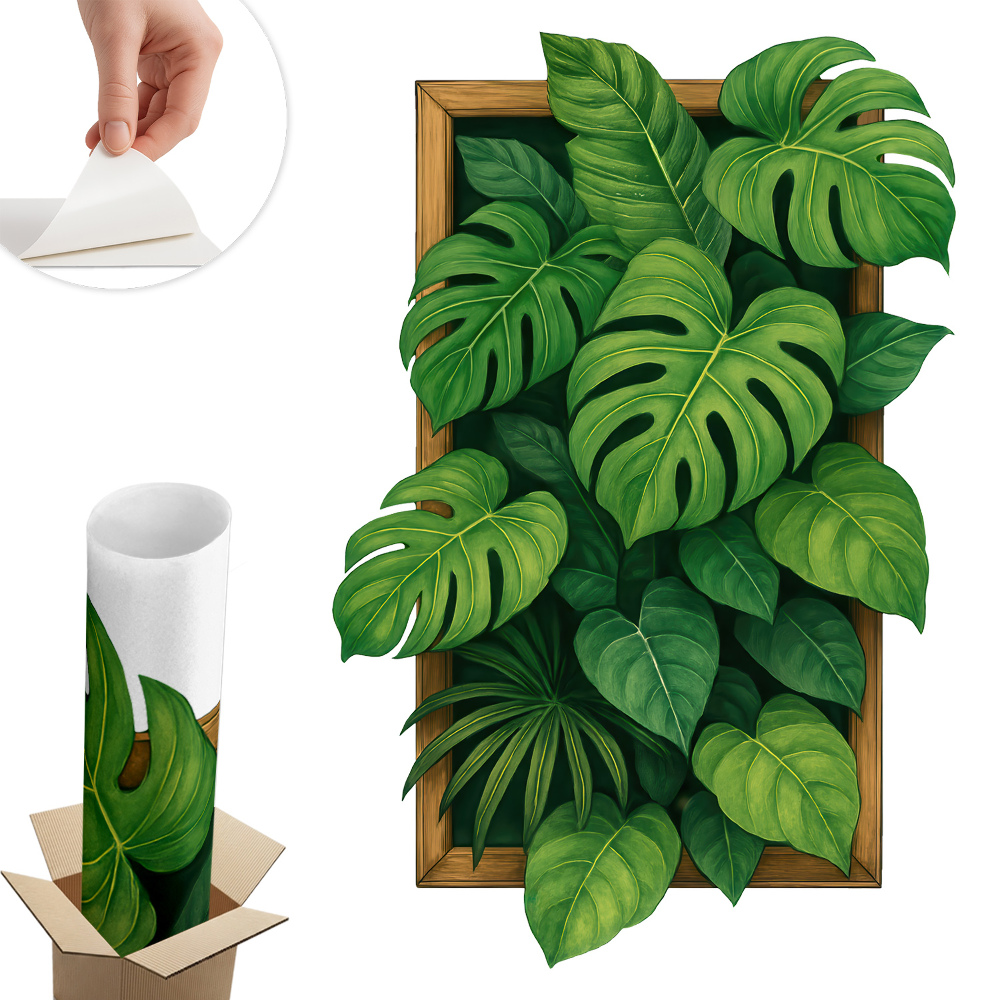 Naklejka na ścianę z efektem 3D 54x80 Tropikalna oaza