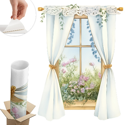 Naklejka na ścianę okno 58x80 Zasłony z widokiem