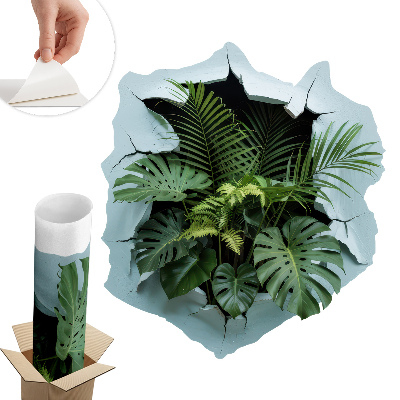 Naklejka 3D dziura 72x80 Roślinna eksplozja