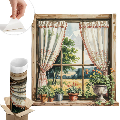 Naklejka na ścianę okno 78x80 Sielskie okno