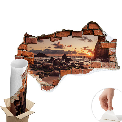 Naklejka 3D dziura 80x54 Wybrzeże marzeń