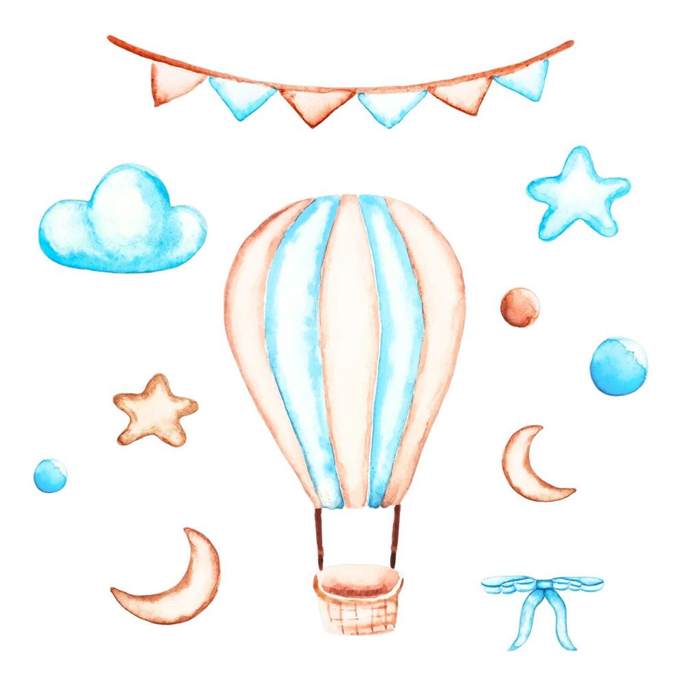 naklejki na ścianę dla dzieci 80x119 Dekoracje boho w pastelowych akwarelowych tonach