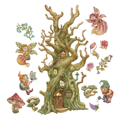 naklejki na ścianę dla dzieci 80x106 Pastelowe wróżki