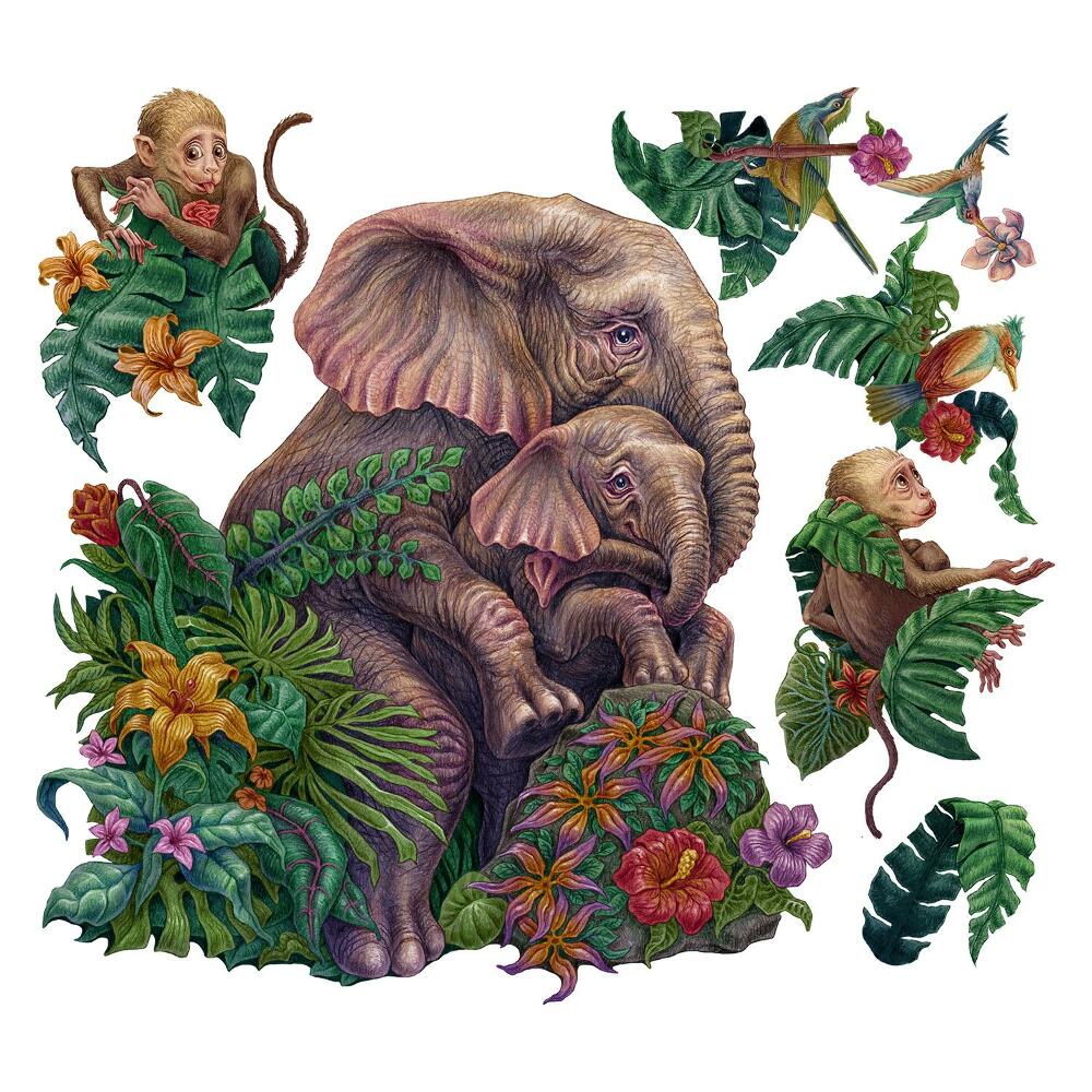 Naklejka na ścianę 60x76 Rysunkowy styl z safari i tropikalnymi zwierzętami