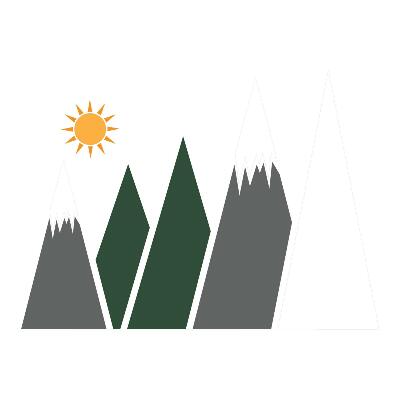 Naklejka na ścianę 60x96 Ilustracja ośnieżonych górskich wierzchołków