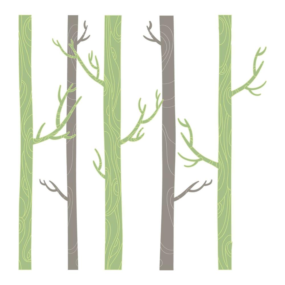 Naklejka na ścianę 60x87 Natura w pastelowym lesie z ozdobnymi drzewami