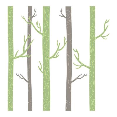 Naklejka na ścianę 60x87 Natura w pastelowym lesie z ozdobnymi drzewami