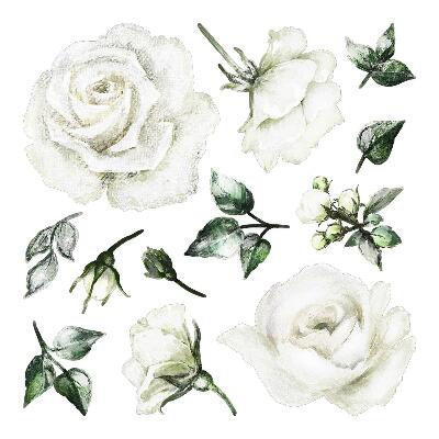 Naklejka na ścianę 60x103 Róże i liście w delikatnych odcieniach