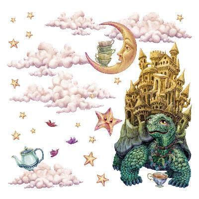 Naklejki do pokoju dziecka 100x129 Rysunkowy uniwersum fauny