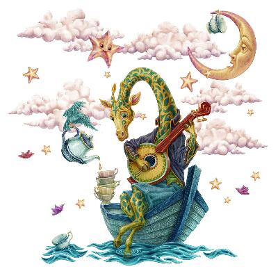 Naklejki do pokoju dziecka 100x137 Rysunkowy świat fauny pełen magii