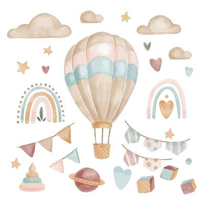 Naklejki do pokoju dziecka 100x141 Pastelowe dekoracje w stylu boho