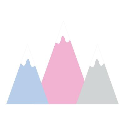 Naklejki do pokoju dziecka 100x175 Ilustracja pastelowych gór z zaśnieżonymi szczytami