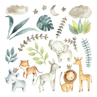 Naklejki do pokoju dziecka 100x158 Dzikie safari w akwarelowym stylu boho