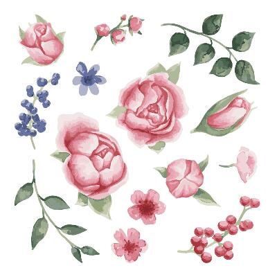 Naklejki dla dzieci 130x166 Subtelne piwonie w akwarelowym wydaniu