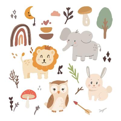 Naklejki dla dzieci 130x237 Boho inspiracje z motywami zwierząt i natury