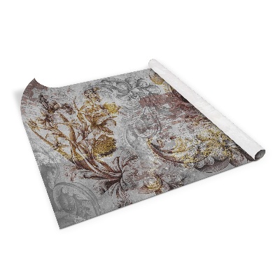 Okleina na meble Stara ściana kwiecisty mural