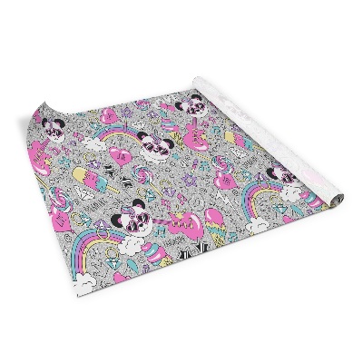 Okleina na meble Panda tęcza diamenty