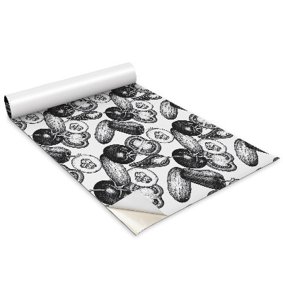 Nalepka na meble Czarno białe warzywa