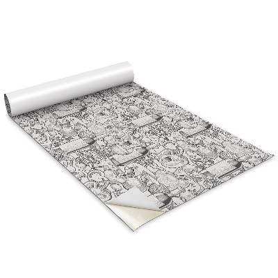 Naklejka na meble Motyw z butelką wina i warzywami