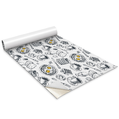 Nalepka na meble Czarno białe śniadanie