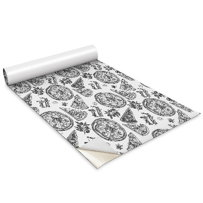 Folia do oklejania mebli Czarno białe motywy pizzy