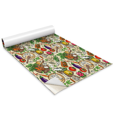 Folia do oklejania mebli Rysunkowe kolorowe warzywa