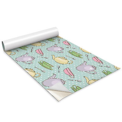 Nalepka na meble Czajnik i kolorowe filiżanki