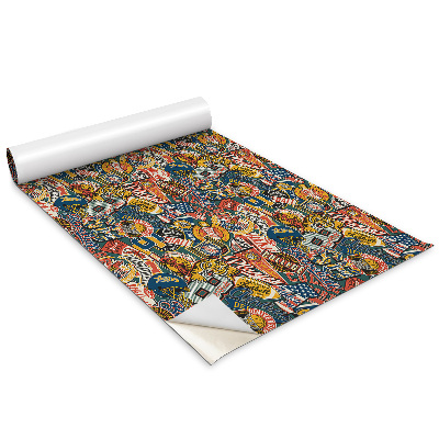 Folia do oklejania mebli Młodzieżowy amerykański wzór Collage