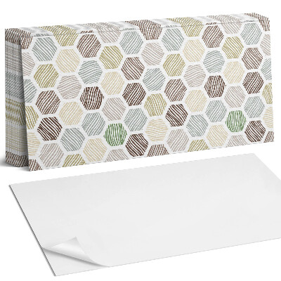 Panel ścienny do kuchni Wzór heksagonalny z liniami