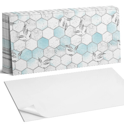 Panel ścienny do kuchni Wzór heksagonalny z liśćmi