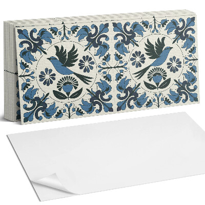 Panel samoprzylepny na ścianę Wzór z ptakiem i kwiatami