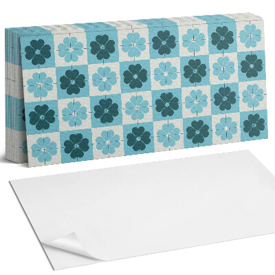 Panel ścienny do kuchni Kwiatowy wzór w kratkę