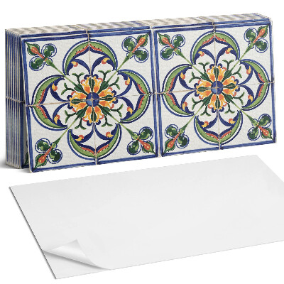 Panel ścienny do kuchni Kwiatowy wzór na kafelku