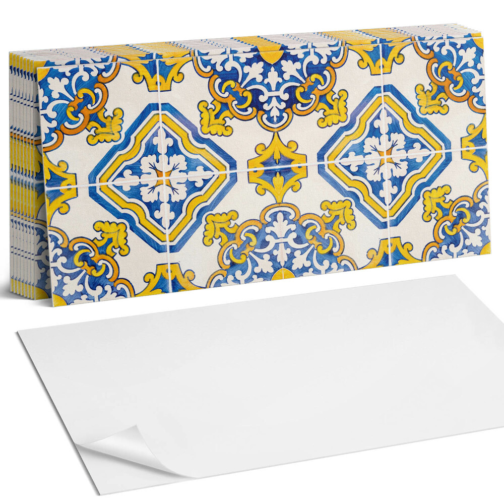 Panel ścienny do kuchni Wzór mozaiki z kwiatami