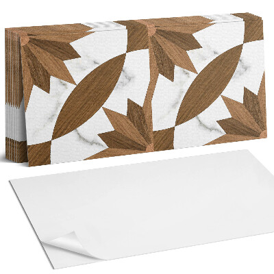 Panel samoprzylepny na ścianę Wzór geometryczny z drewnem