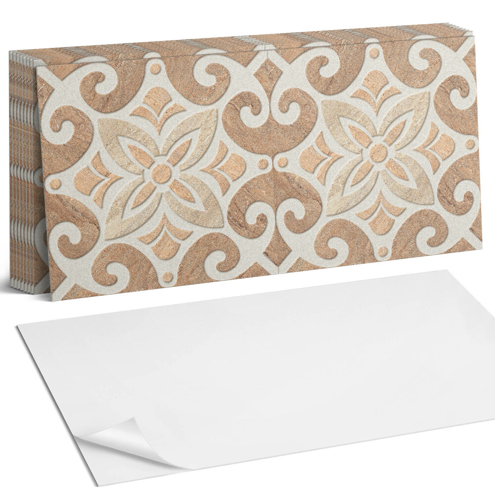 Panel ścienny do kuchni Wzór kwiatowy z ornamentami