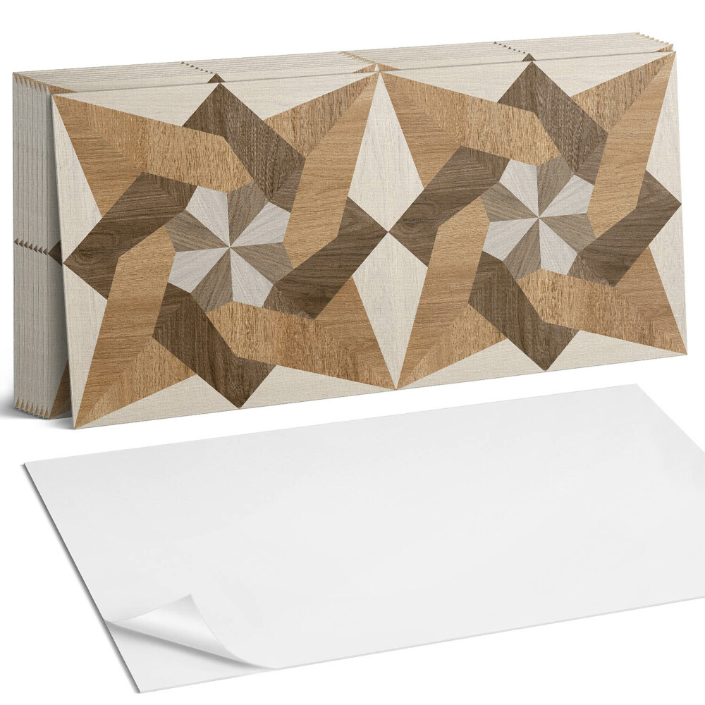 Panel samoprzylepny na ścianę Wielokątna mozaika drewna