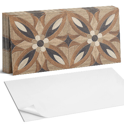 Panel samoprzylepny na ścianę Wzór kwiatowy z drewna