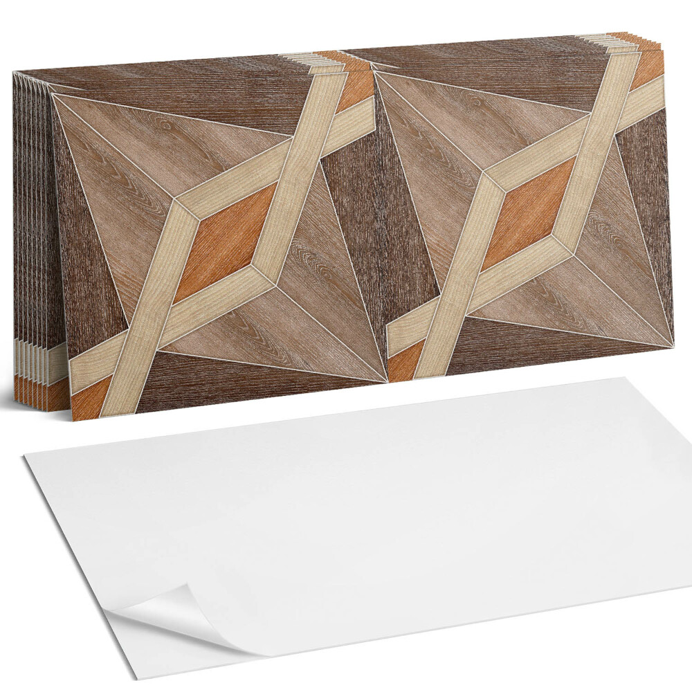 Panel samoprzylepny na ścianę Wzór geometryczny z drewna