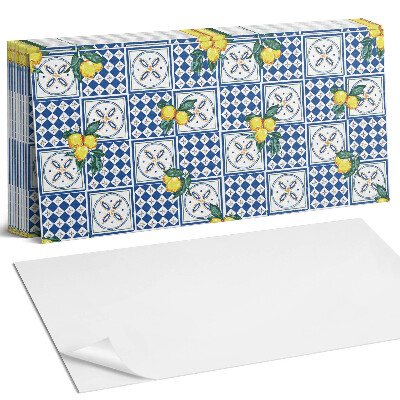 Panel ścienny do kuchni Motyw cytrynowy na płytkach