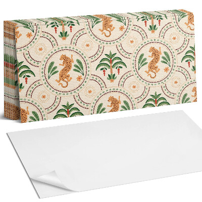 Panel samoprzylepny na ścianę Tropikalny wzór z lampartem