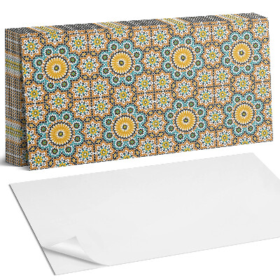 Panel ścienny do kuchni Wzór mozaikowy z kwiatami