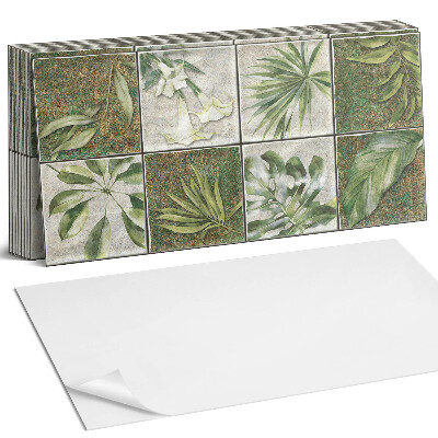 Panel samoprzylepny na ścianę Liście w mozaice natury