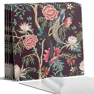 Panel ścienny pcv Kwiatowy wzór z ptakami