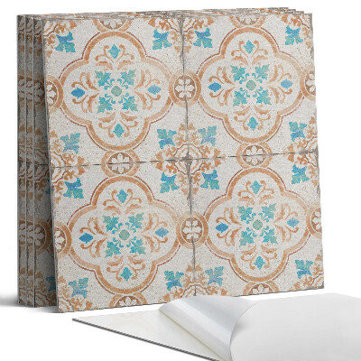 Panel samoprzylepny kwadratowy Motyw dekoracyjny z kwiatami